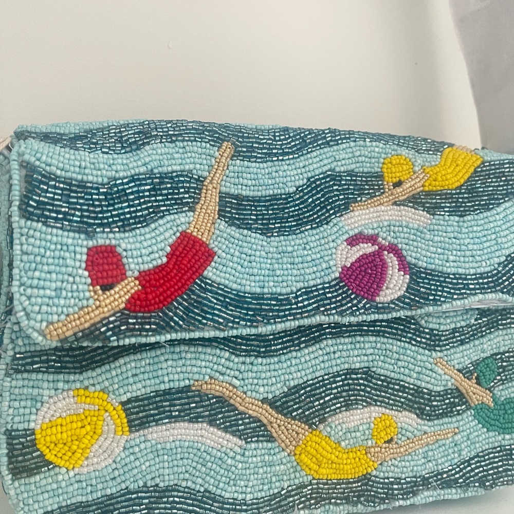 Viral Sol and Mer Beaded Swimmer Design Women’s Shoulder Bag - Picture 2 of 4